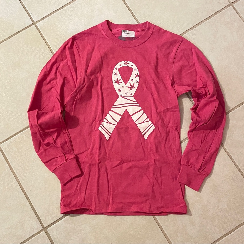 Pink Long Sleeve Shirt with Ribbon Design